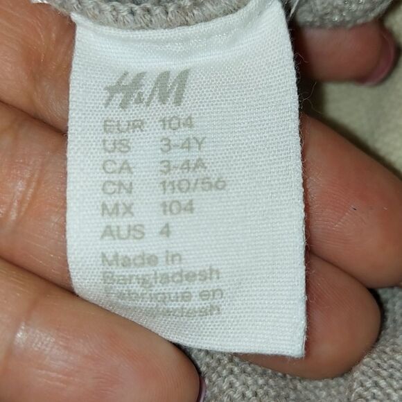 H&M Cream Beige Stripe Onepiece Jumpsuit Sz 3-4Yr - Picture 2 of 3